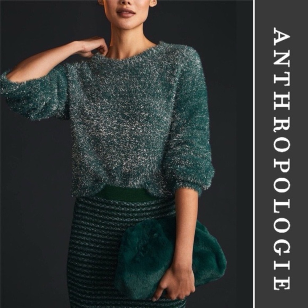 Maeve by Anthropologie tinsel eyelash sweater